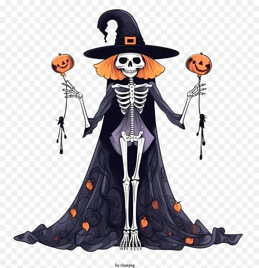 Halloween Esqueleto，Bruja PNG