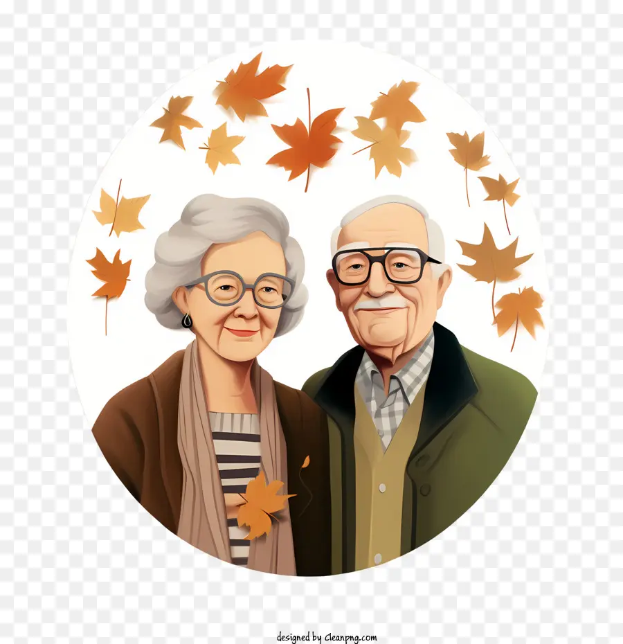 Día De Los Abuelos，Pareja De Ancianos PNG