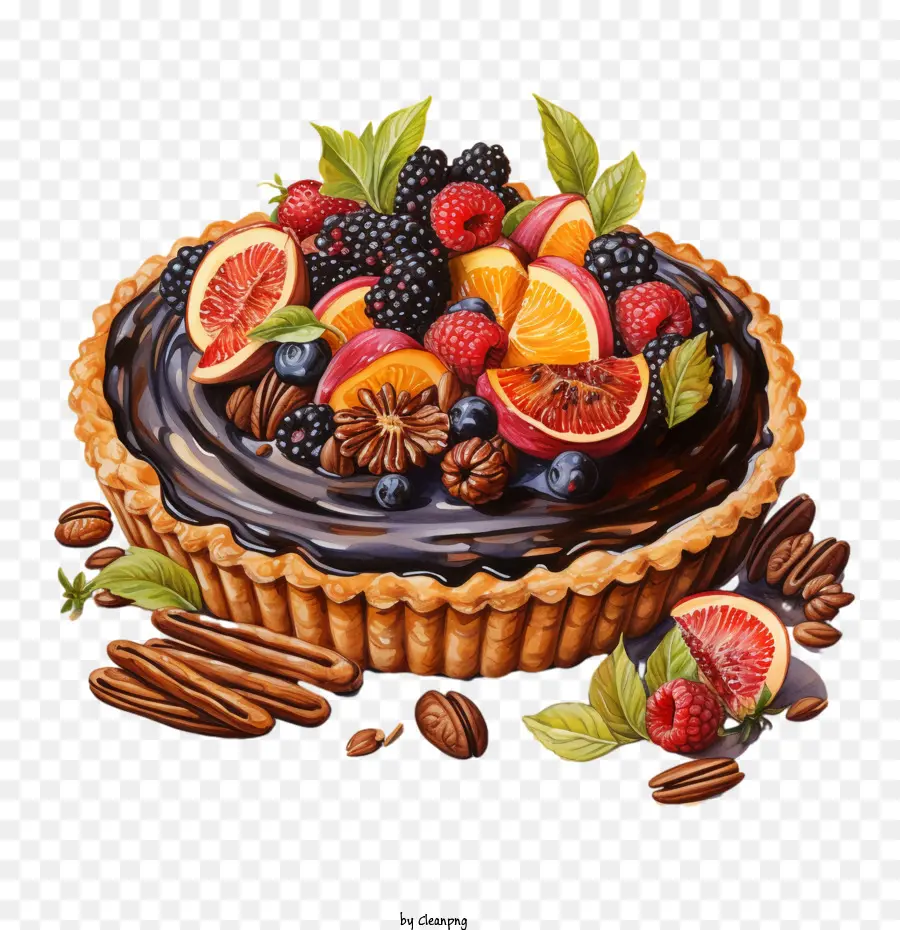 Día Nacional Del Pastel De Chocolate Y Nueces，Tarta De Frutas PNG