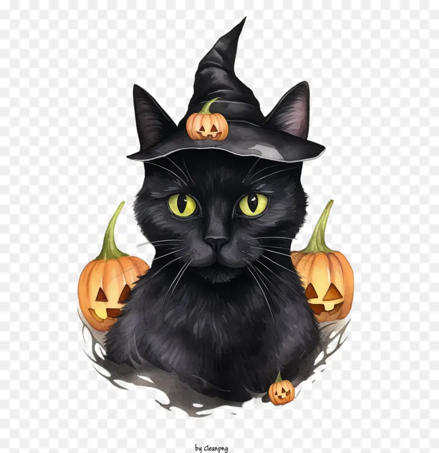 Halloween，Gato Negro PNG