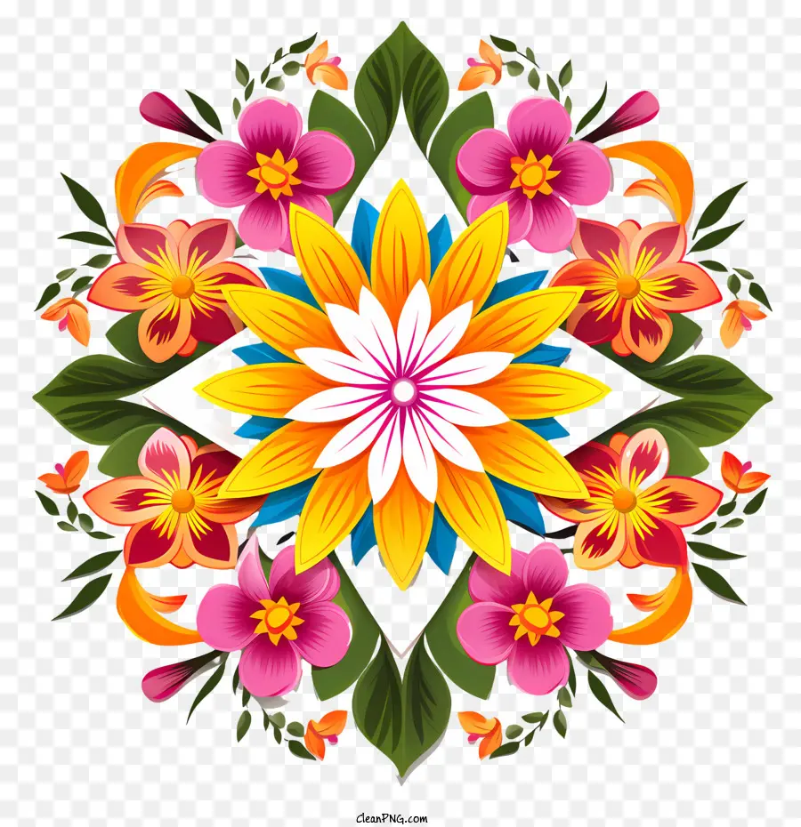 El Nombre Es Floral Rangoli，Girasol PNG