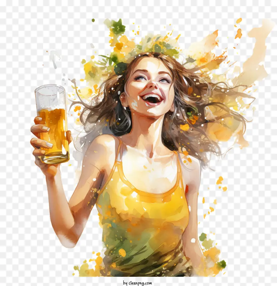 Día De Los Amantes De La Cerveza，Mujer PNG