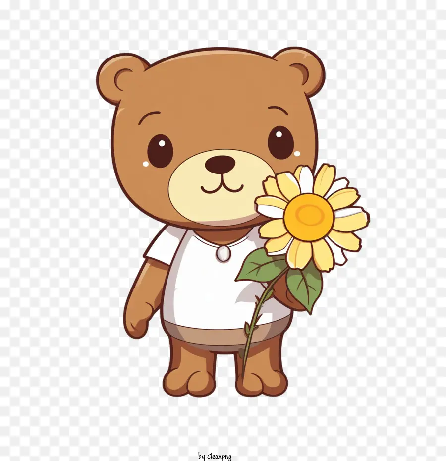 Día Del Oso De Peluche，Oso Con Girasol PNG