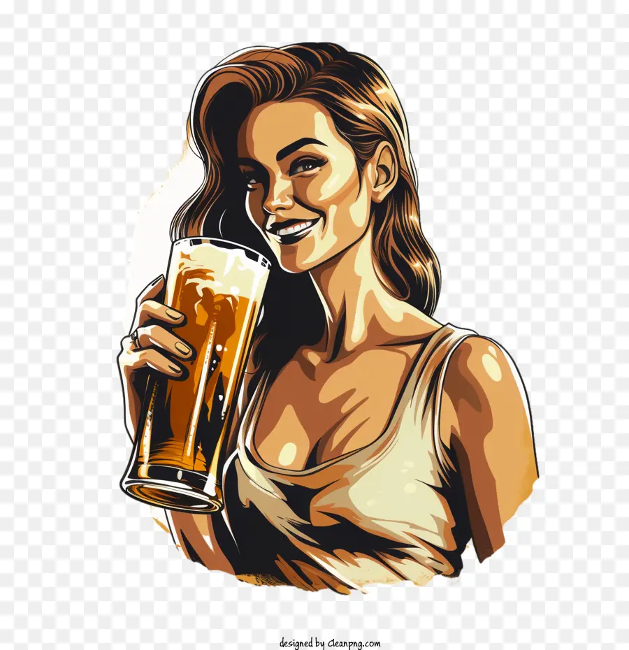 Día De Los Amantes De La Cerveza，Mujer PNG