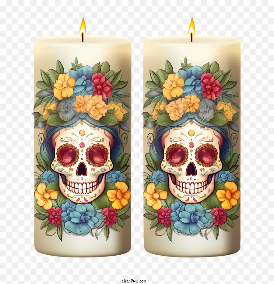 Día De Los Muertos，Velas Decorativas PNG