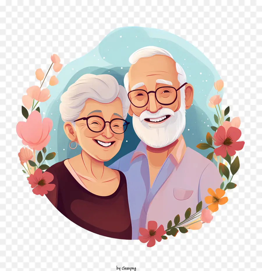 Día De Los Abuelos，Pareja De Ancianos PNG