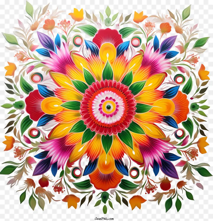 El Nombre Es Floral Rangoli，Flor PNG