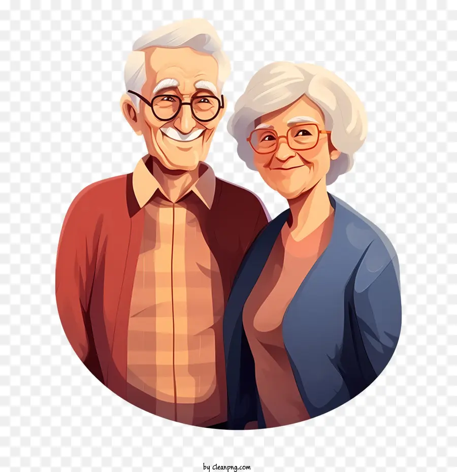 Día De Los Abuelos，Pareja De Ancianos PNG