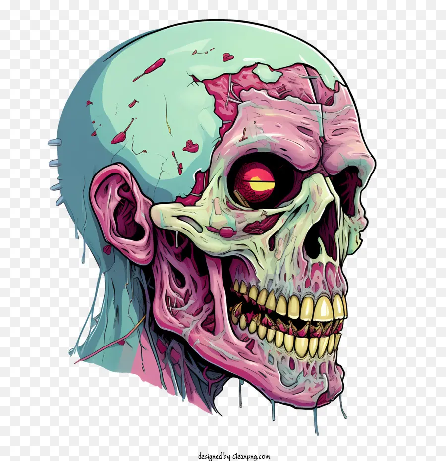 Zombie Skull，Bien PNG