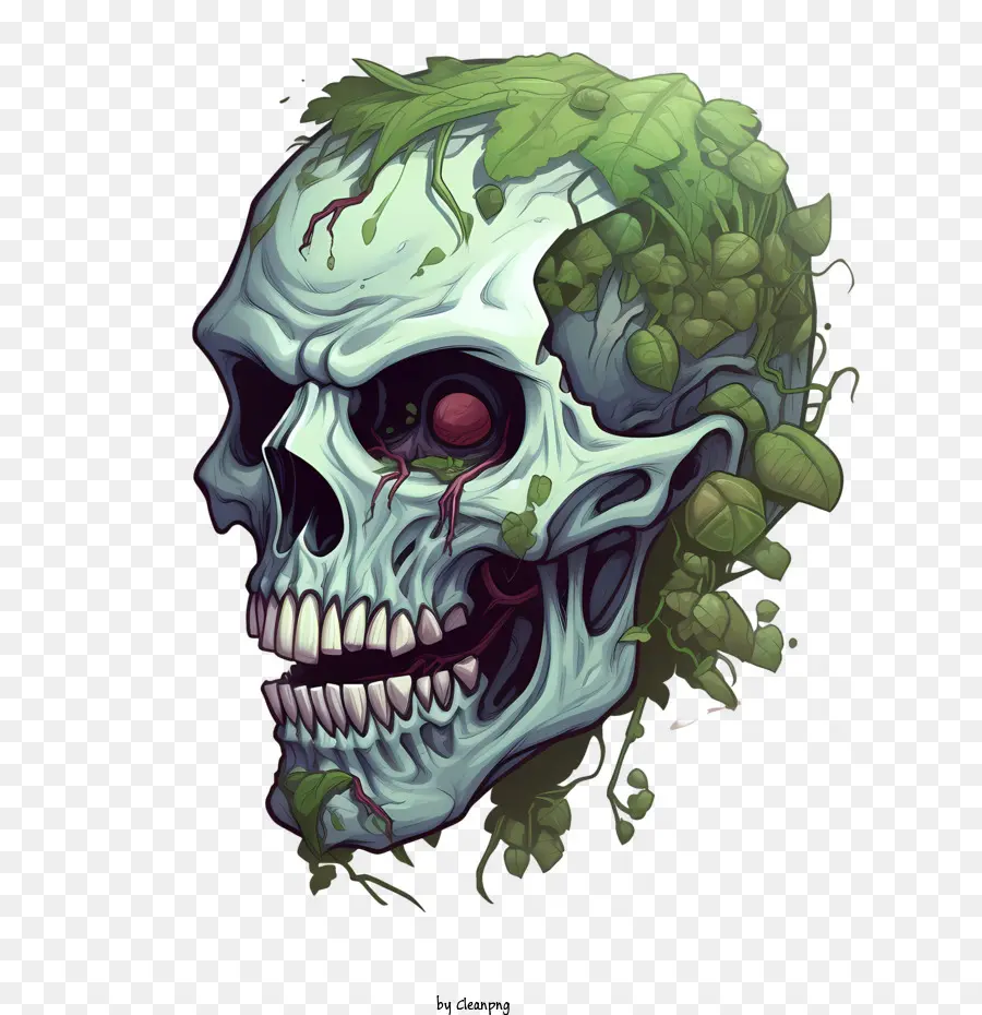 Cráneo Zombi，Calavera Verde PNG