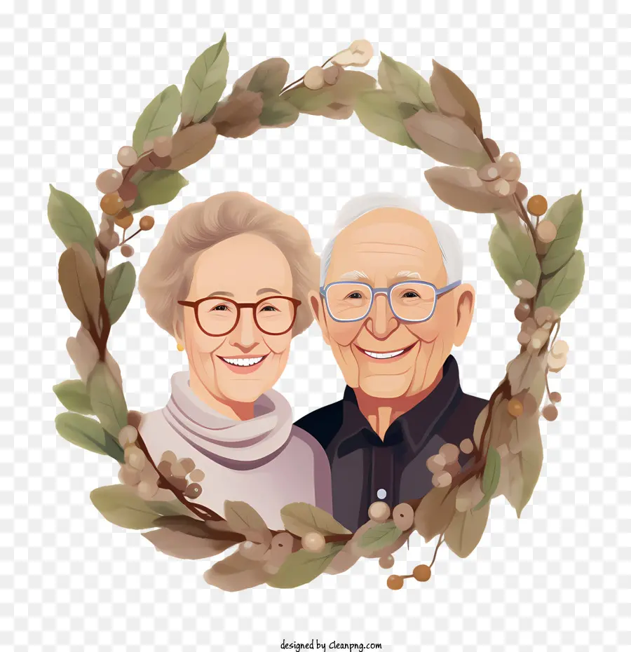 Día De Los Abuelos，Pareja De Ancianos PNG