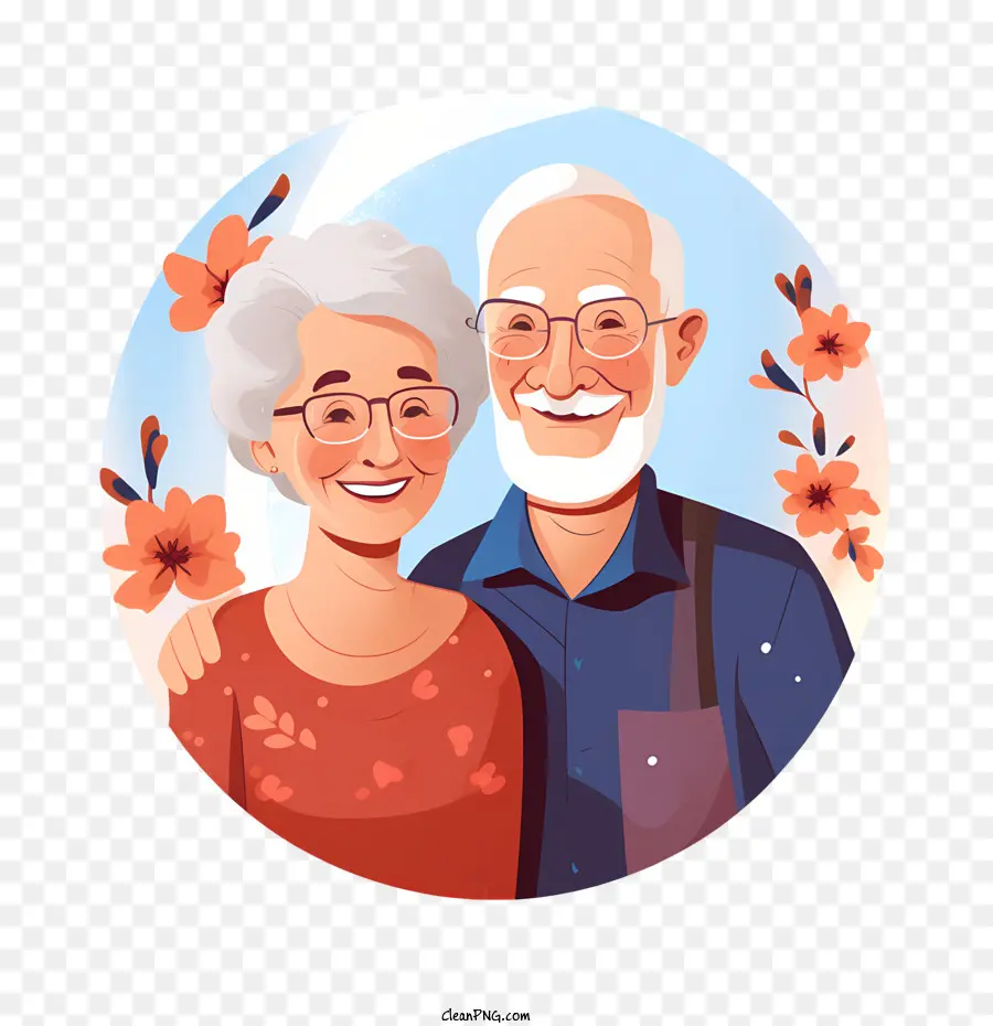 Dia De Los Abuelos，Pareja De Ancianos PNG