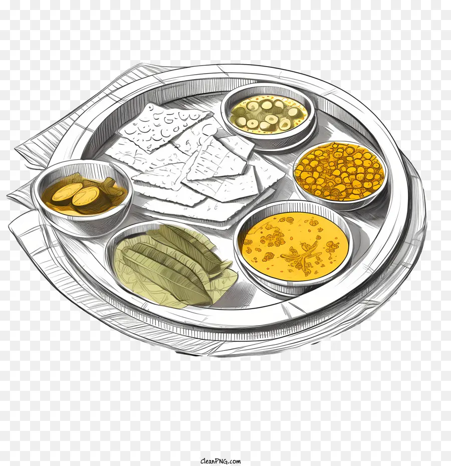 Comida Onam Sadya，Thali Indio PNG