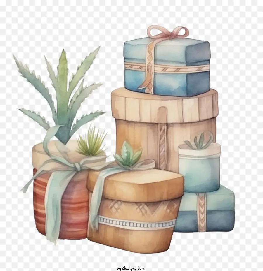 Caja De Regalo De Navidad，Caja De Regalo Bohemia PNG