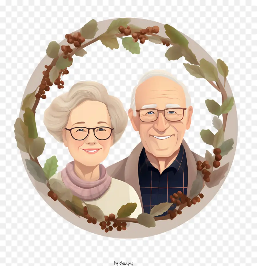 Día De Los Abuelos，Pareja De Ancianos PNG