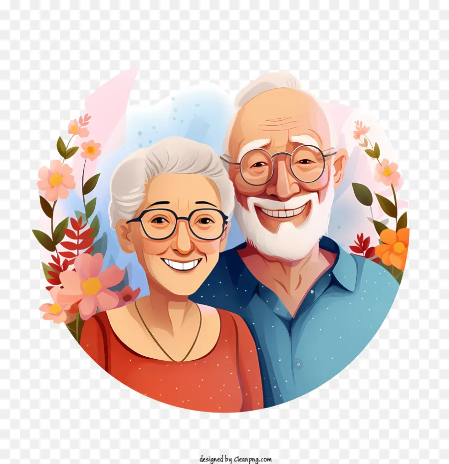 Dia De Los Abuelos，Pareja De Ancianos PNG