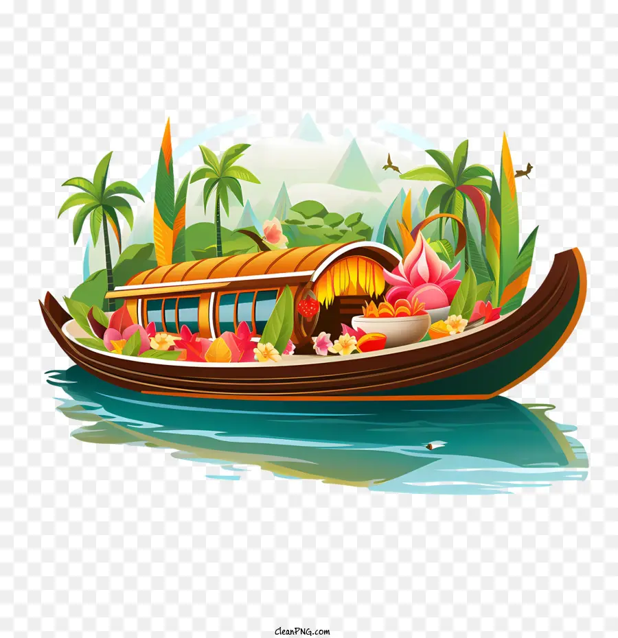 Barco Onam，Barco Colorido PNG