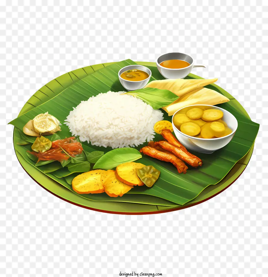 Onam Alakan Food，Hoja De Plátano PNG