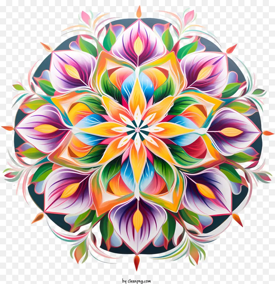 El Nombre Es Floral Rangoli，Abstracto PNG