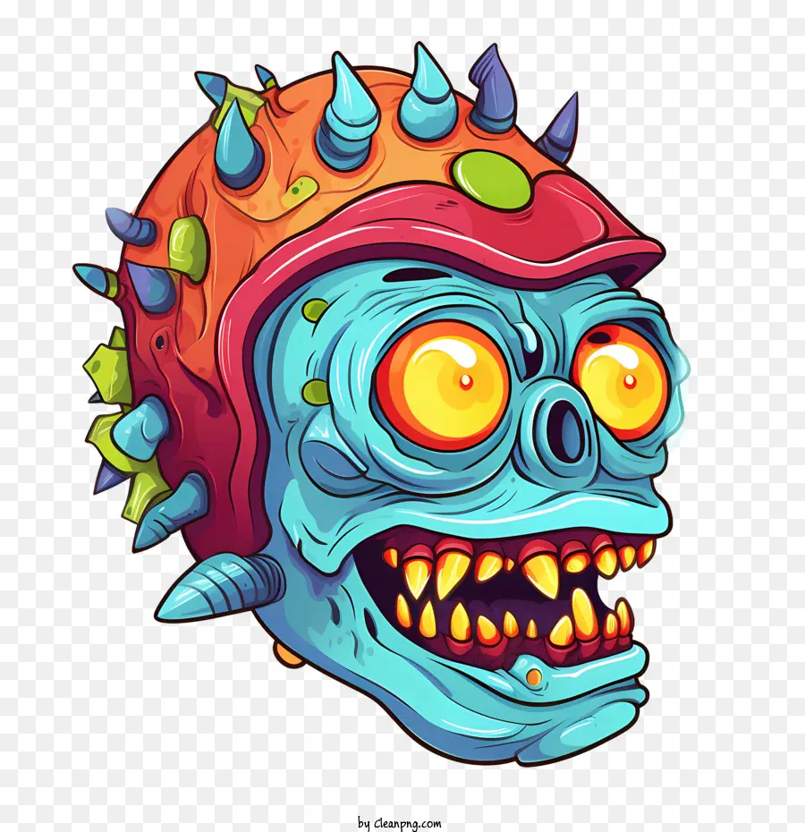 Cráneo Zombi，Calavera Colorida PNG