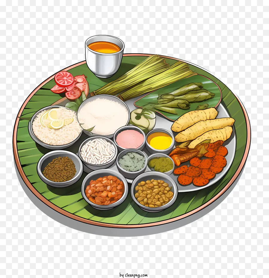 Comida Onam Sadya，Plato De Comida PNG