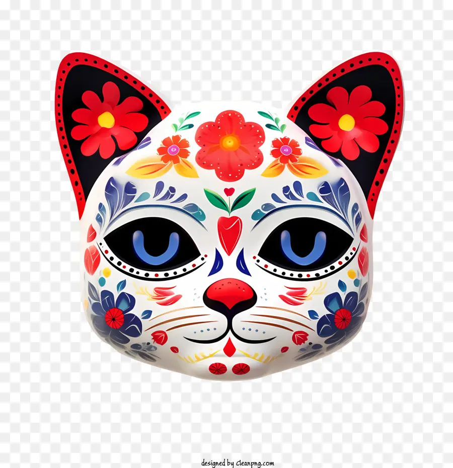 Día De Los Muertos，Máscara De Gato PNG