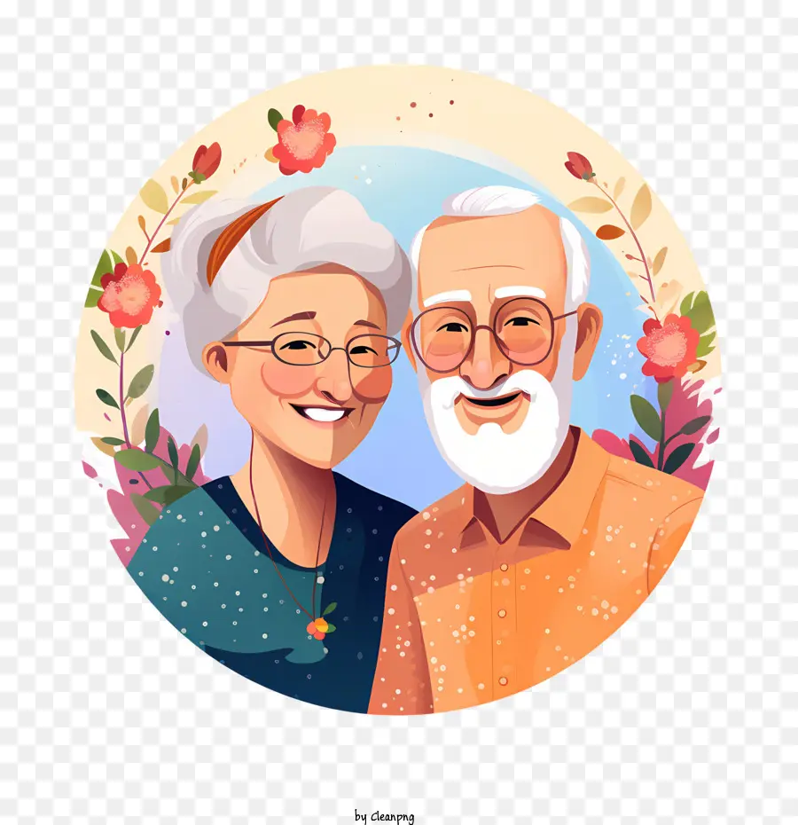 Día De Los Abuelos，Feliz Pareja PNG