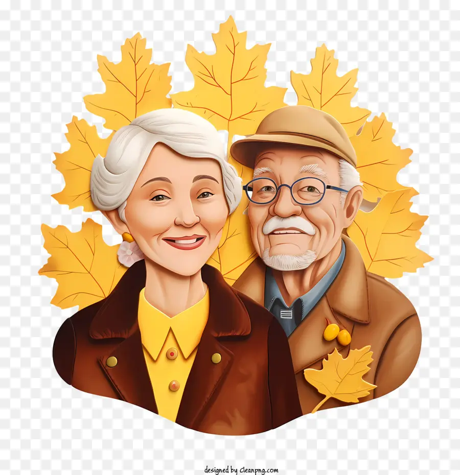 Dia De Los Abuelos，Pareja De Ancianos PNG