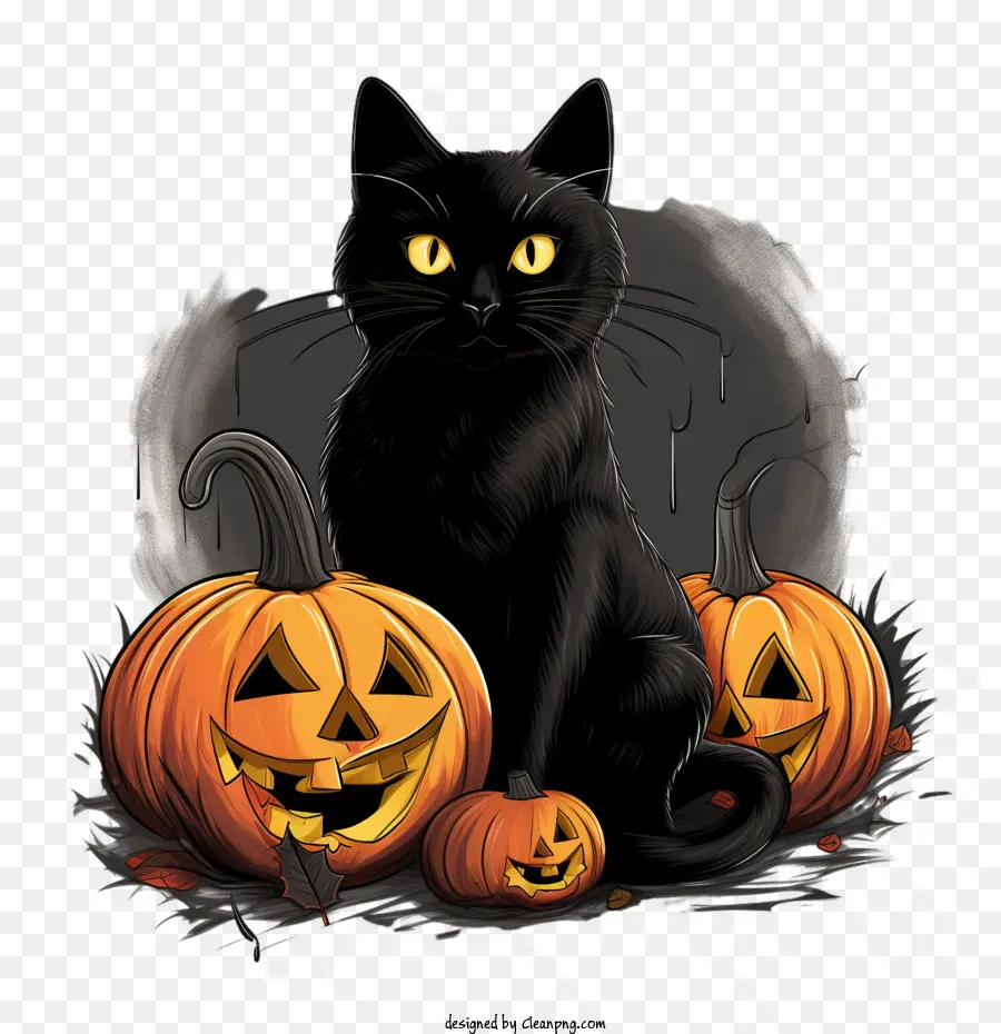 Halloween，Gato Negro PNG