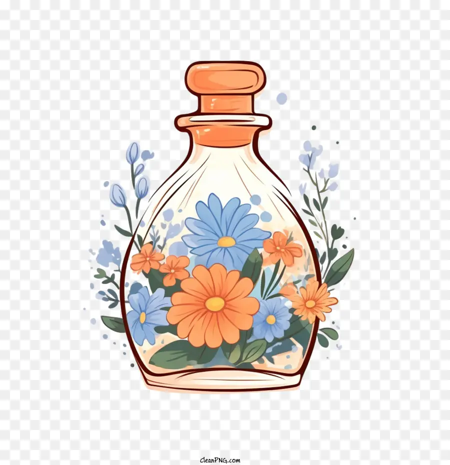 Botella De Perfume，Ramo PNG