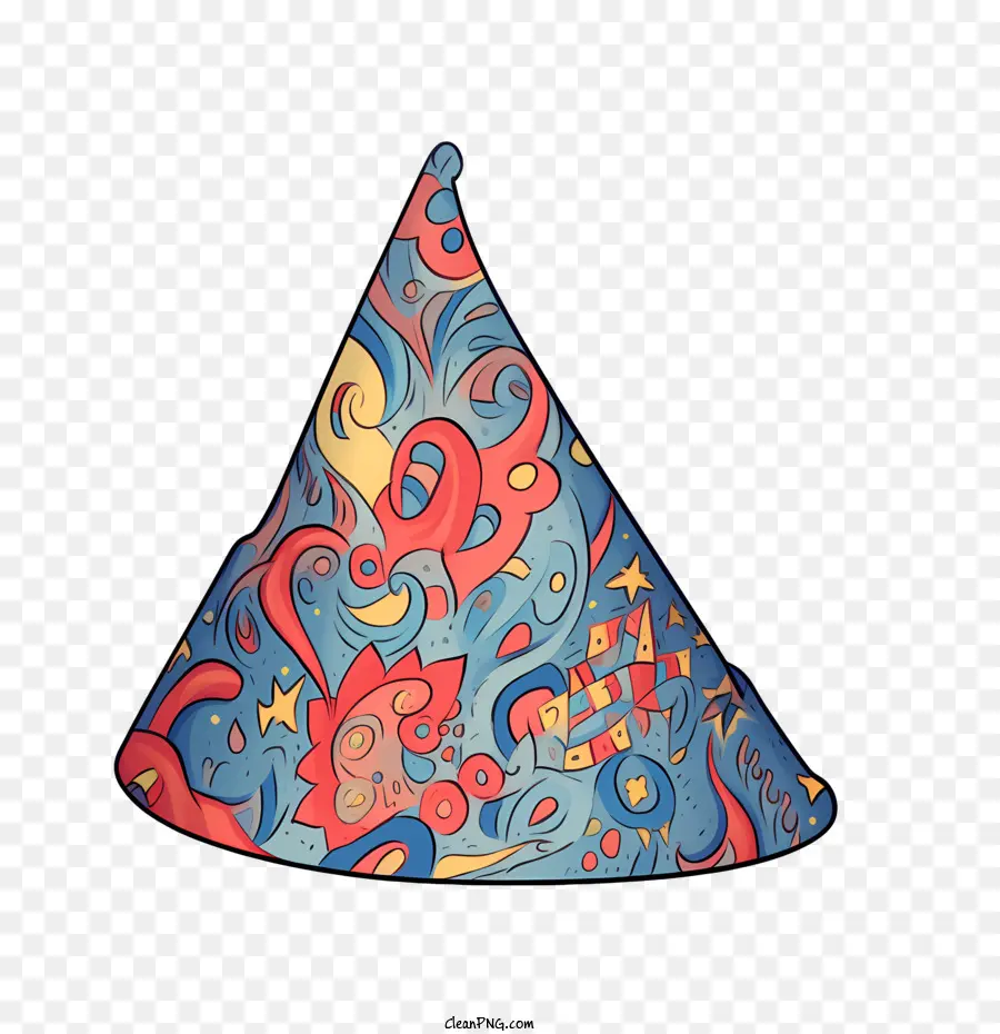 Cumpleaños Sombrero，Psicodélico PNG