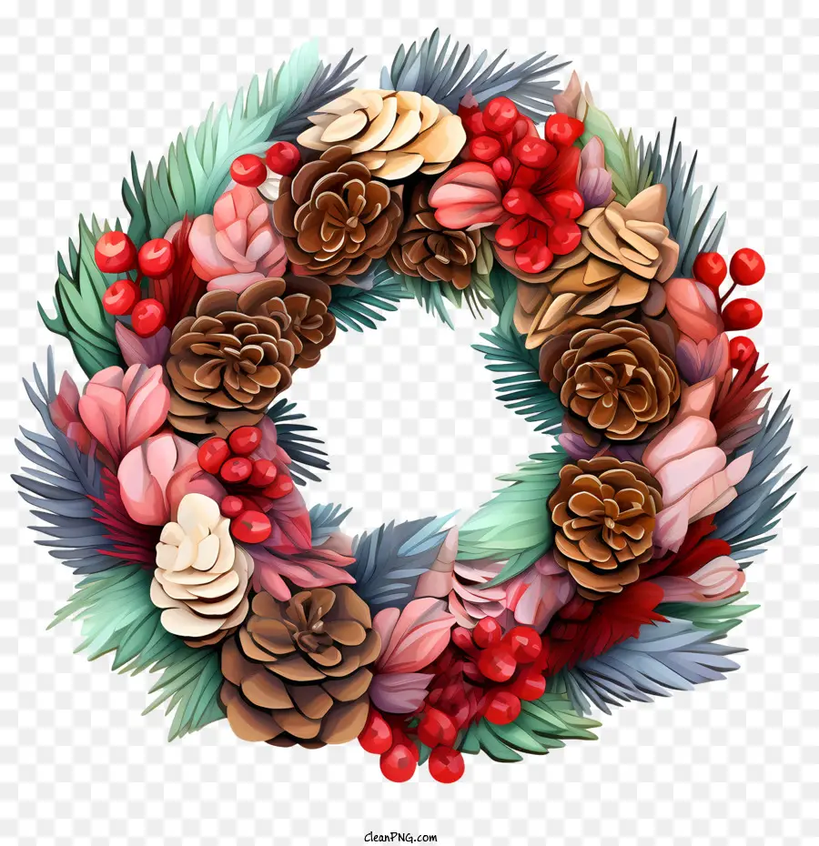 Corona De Pian De Navidad，Navidad De Hoja Perenne Corona PNG