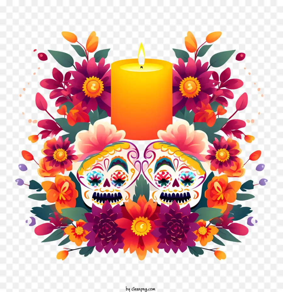 Velas，Velas Coloridas Y Calaveras PNG