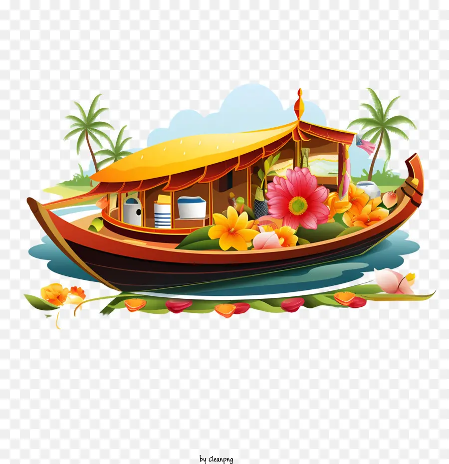 Barco Onam，Casa Flotante PNG