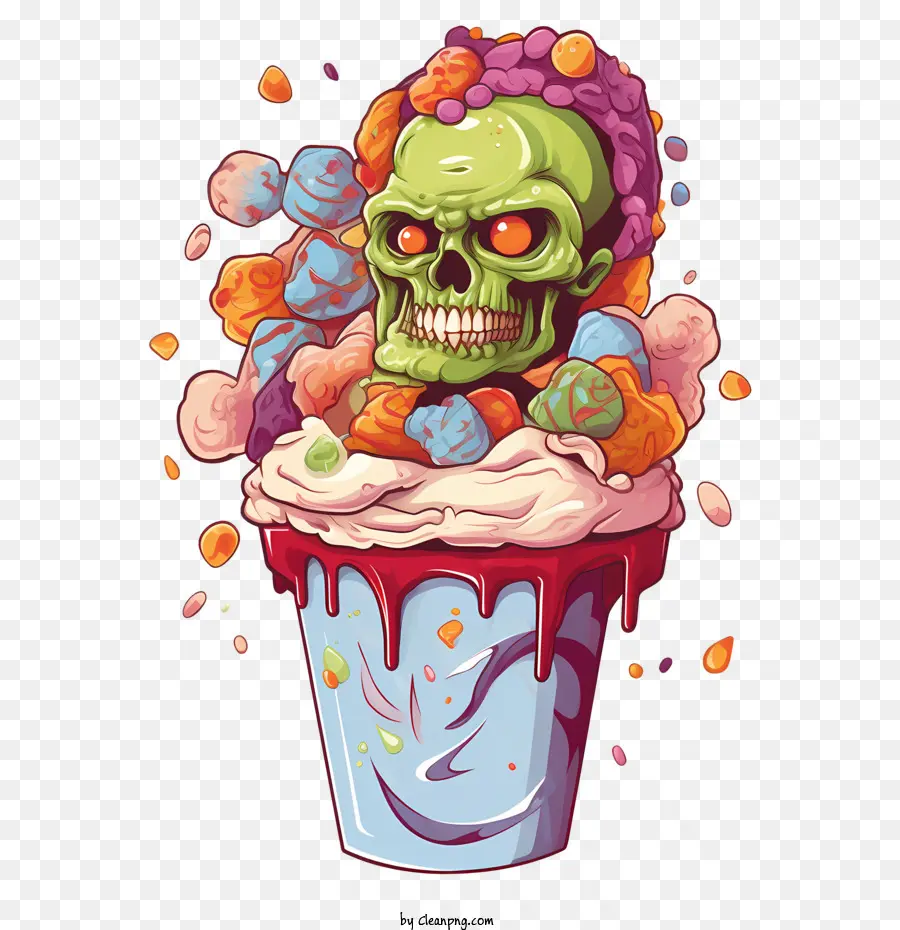 Helado Zombie，Dulces PNG