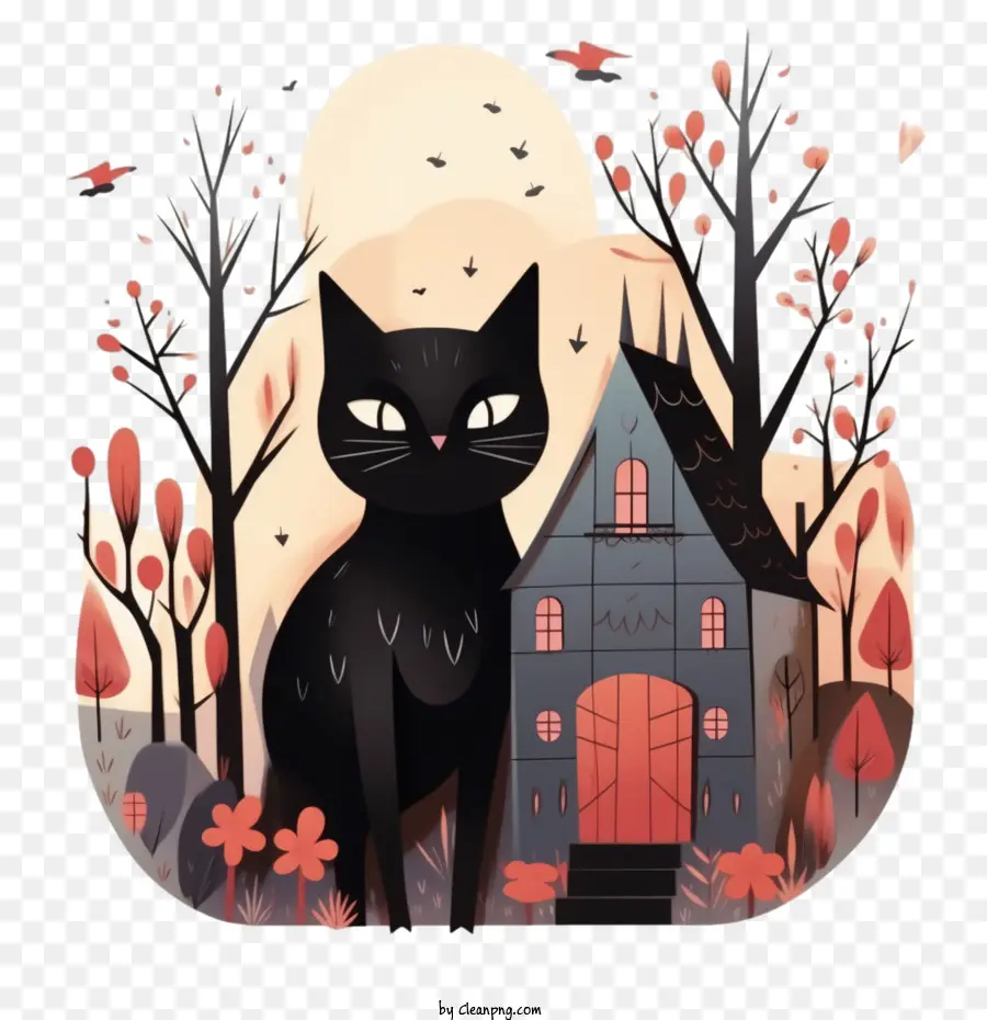 Halloween，Gato Negro PNG