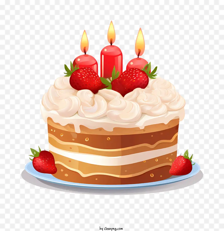 Torta De Cumpleaños，Fresas PNG