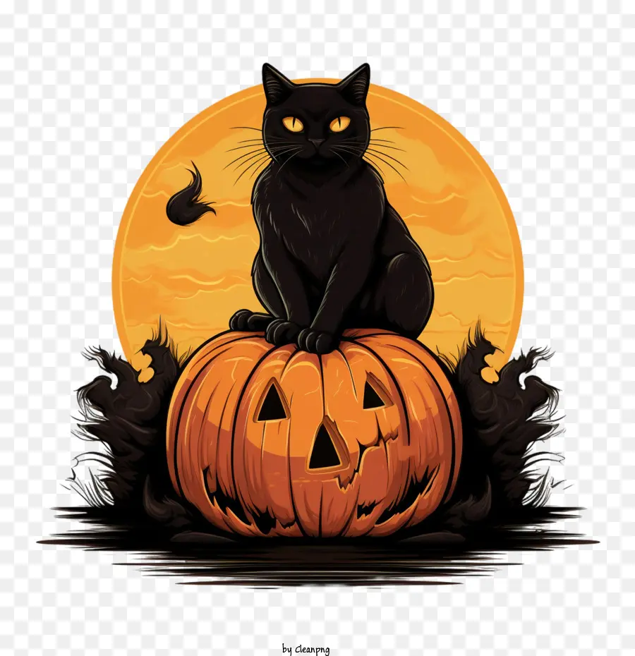 Halloween，Gato Negro PNG