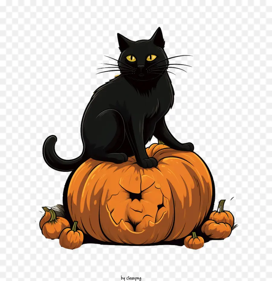 Halloween，Gato Negro PNG