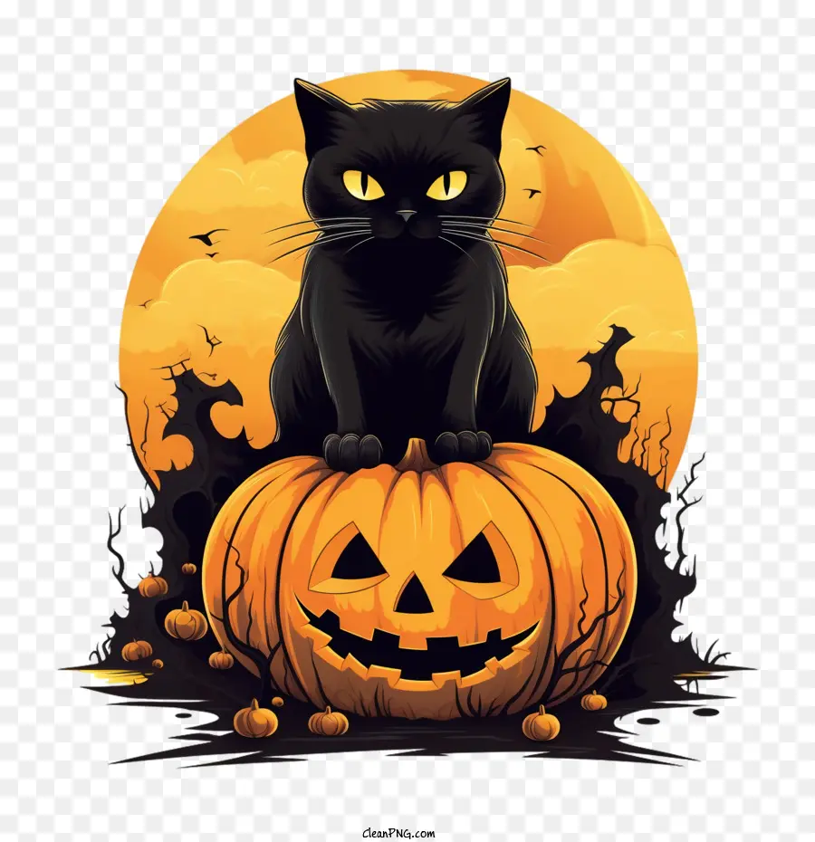 Halloween，Gato Negro PNG