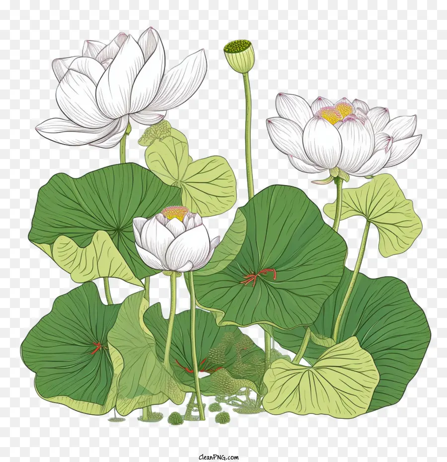 Flor De Loto，Blanco PNG