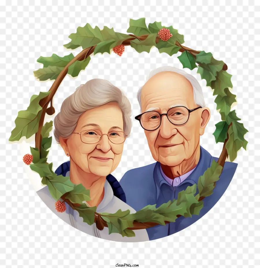 Dia De Los Abuelos，Pareja De Ancianos PNG