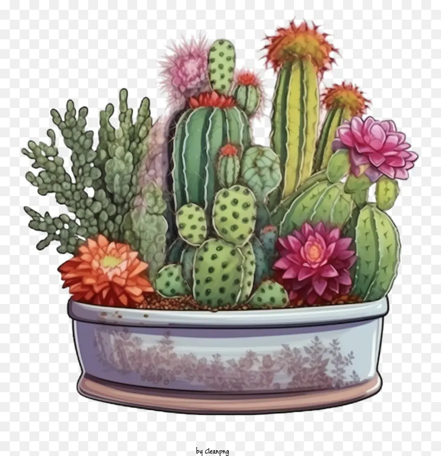 Cactus Suculentos，Plantas En Macetas PNG