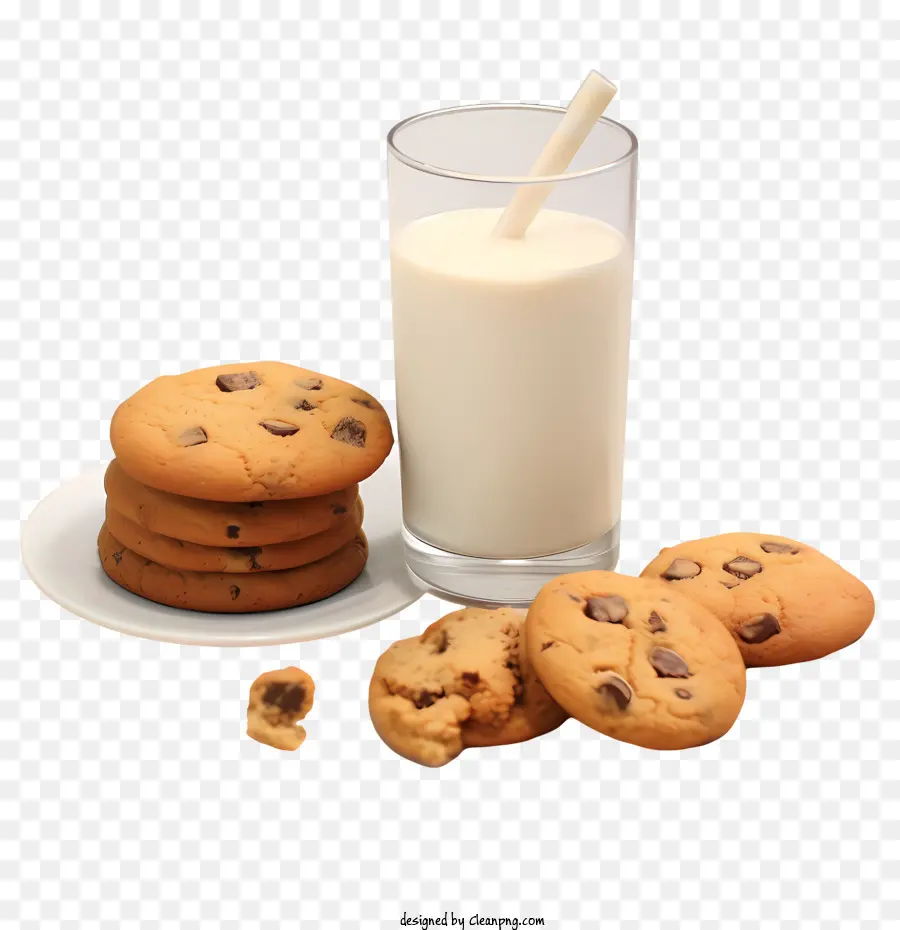 Galletas Y Leche，Chispas De Chocolate PNG