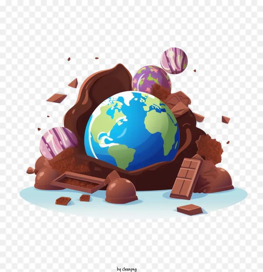Día Internacional Del Chocolate，La Tierra PNG