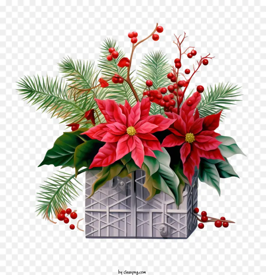 Artesanía De Navidad，Arreglo De Flores PNG