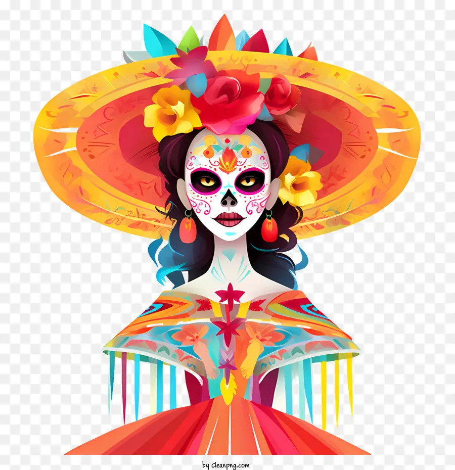 Catrina Mexicana，Mujer PNG