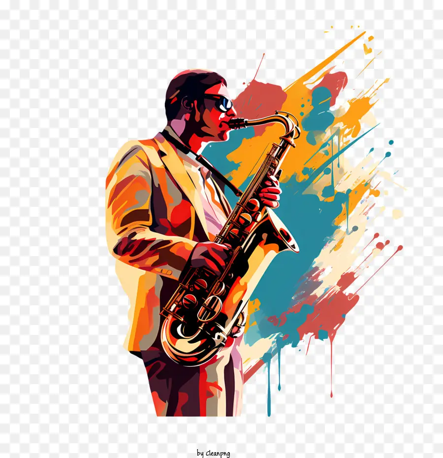 Saxofón Día，El Músico De Jazz PNG