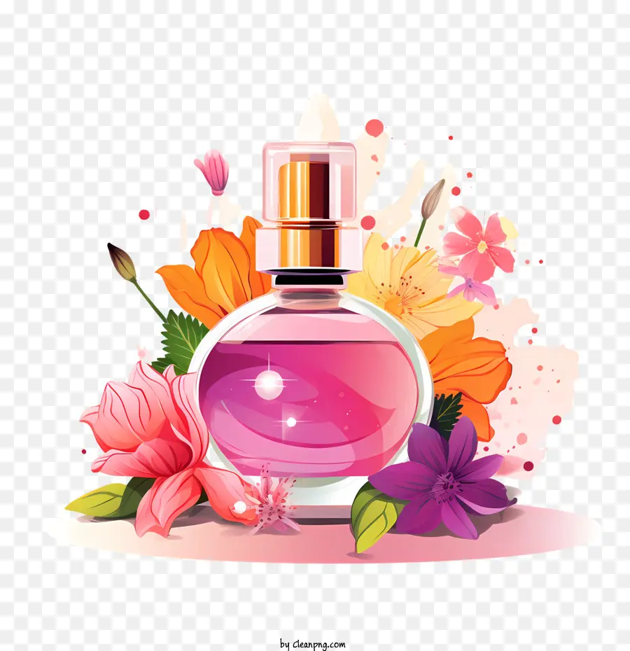 Botella De Perfume，El Color Rosa PNG