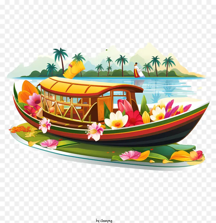 Barco Onam，Casa Flotante PNG